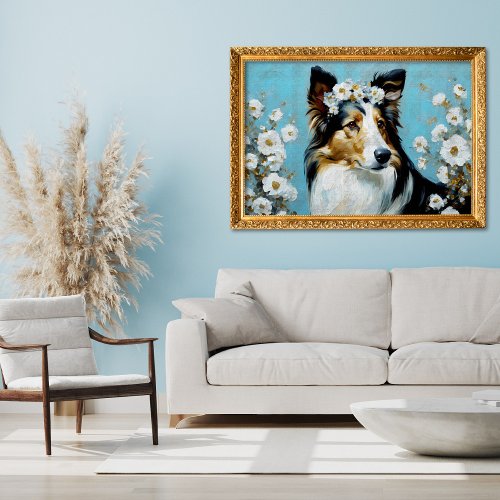 Rough Collie Dog Decoupage Poster