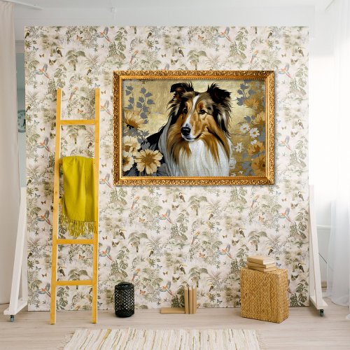 Rough Collie Dog Decoupage Poster