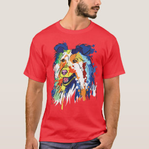 Rough Collie Dog Dog Lover Dog Owner Splash Art T-Shirt