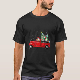 Rough Collie Dog Driving Xmas Truck Christmas Tree T-Shirt