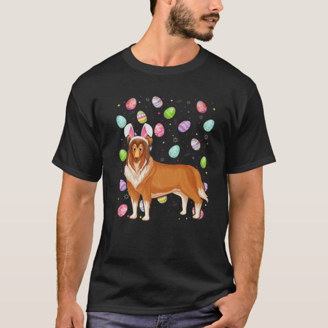 Rough Collie Dog Easter Egg Lover Rough Collie Eas T-Shirt (Front)