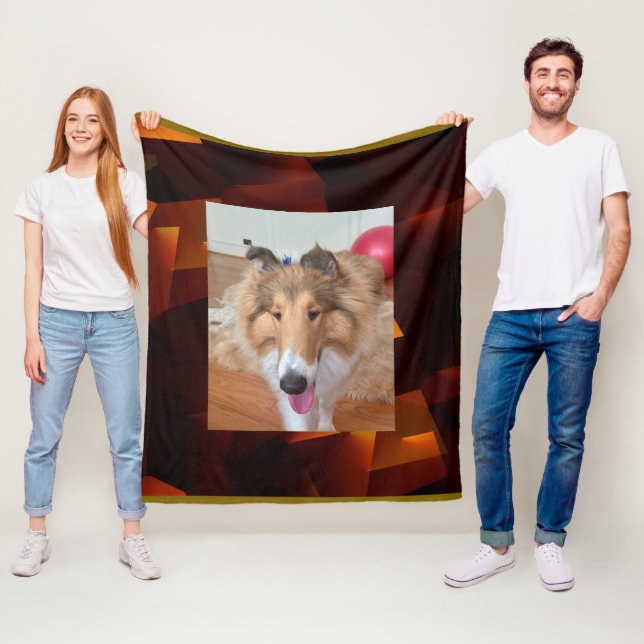 Rough Collie Dog Fleece Blanket (In Situ)