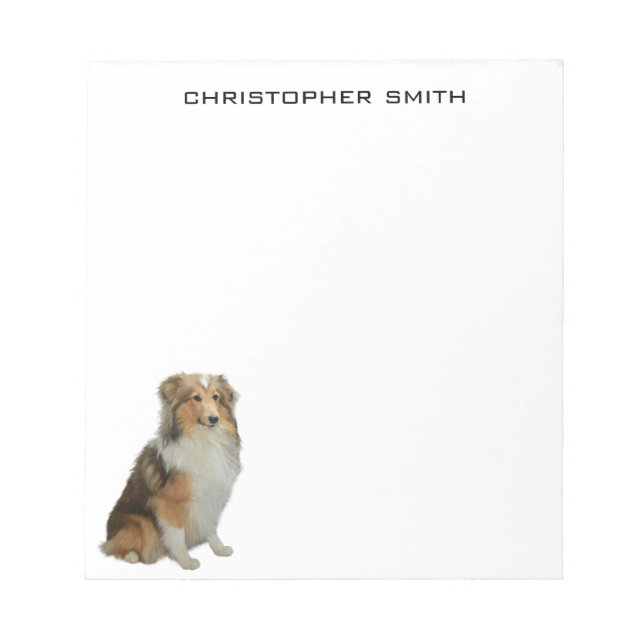 Rough Collie Dog Notepad (Front)