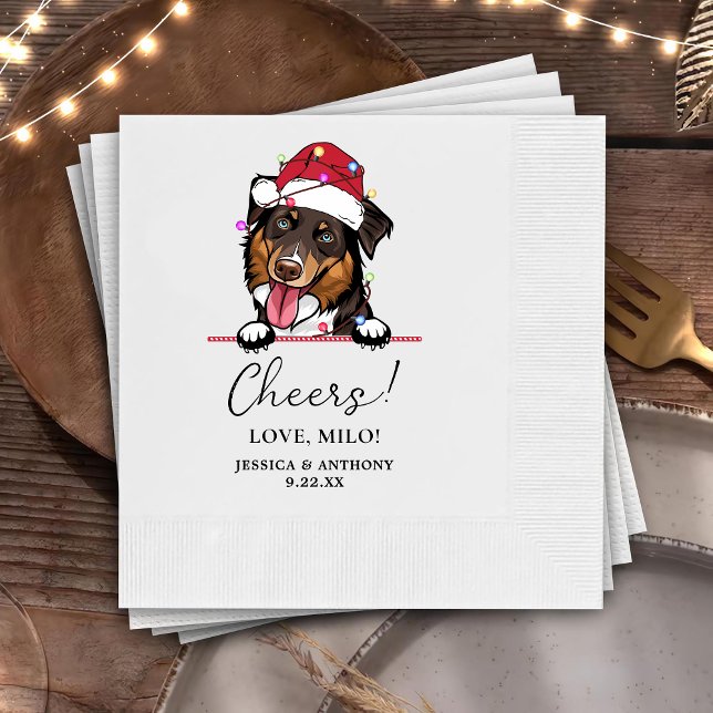 Rough Collie Dog Personalized Cheers Napkins (Creator Uploaded)