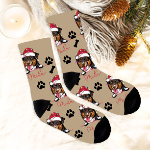 Rough Collie Dog Personalized Christmas Gift Socks