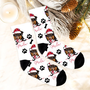 Rough Collie Dog Personalized Christmas Gift Socks