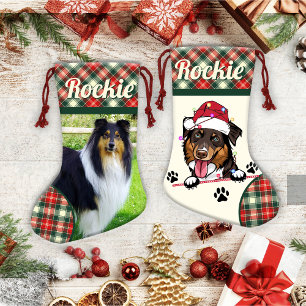 Rough Collie Dog Personalized Christmas  Small Christmas Stocking
