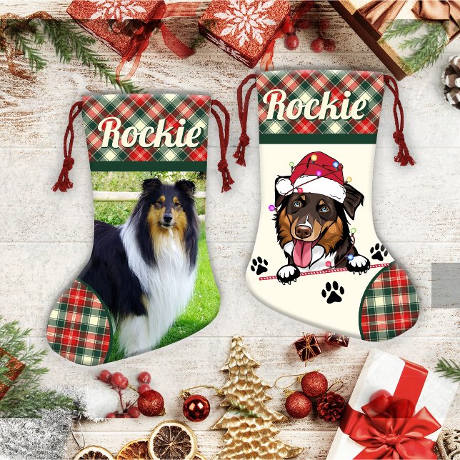 Rough Collie Dog Personalized Christmas  Small Christmas Stocking (Creator Uploaded)