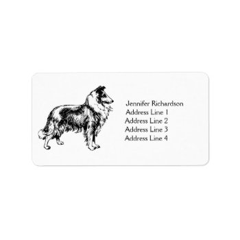 Rough Collie Dog Personalized Custom Address Label by roughcollie at Zazzle