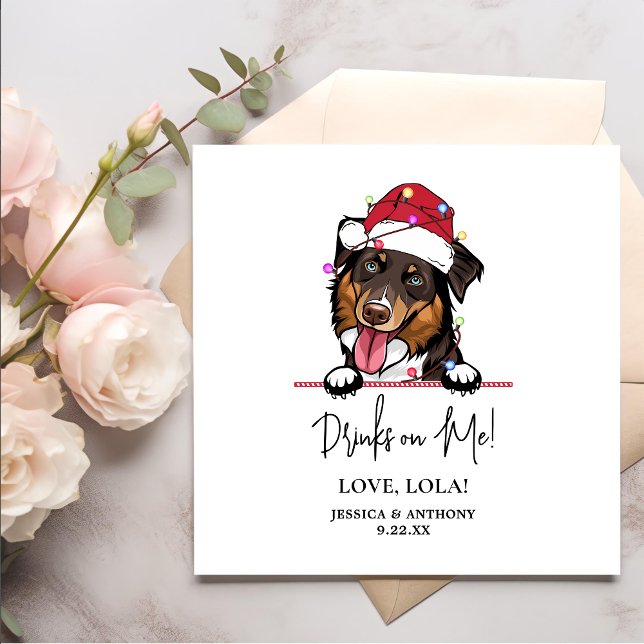 Rough Collie Dog Personalized Drinks on Me Napkins (Creator Uploaded)