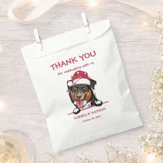 Rough Collie Dog Personalized Thank You Favor Bag (Clipped)