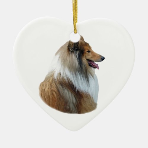 Rough Collie dog portrait photo Ceramic Ornament