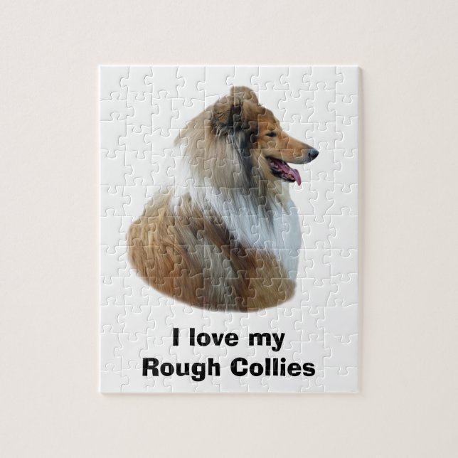 Rough Collie dog portrait photo Jigsaw Puzzle (Vertical)