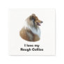 Rough Collie dog portrait photo Paper Napkins
