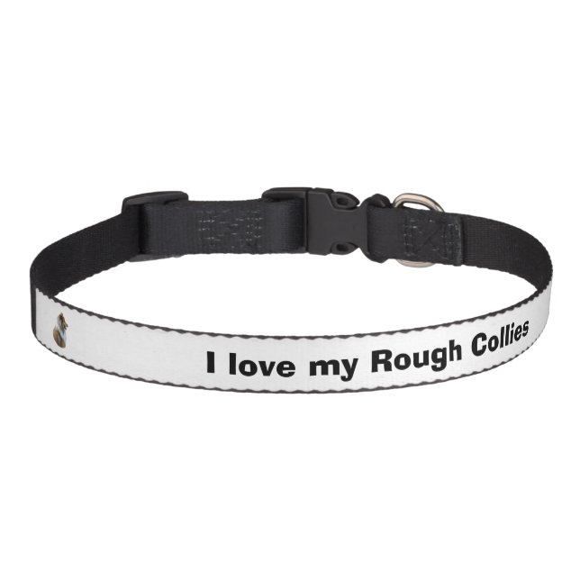 Rough Collie dog portrait photo Pet Collar (Front)