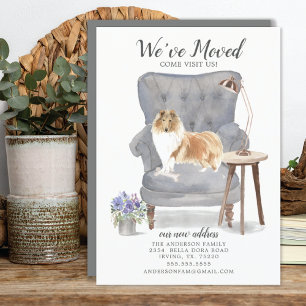Rough Collie Dog We've Moved Moving Announcement