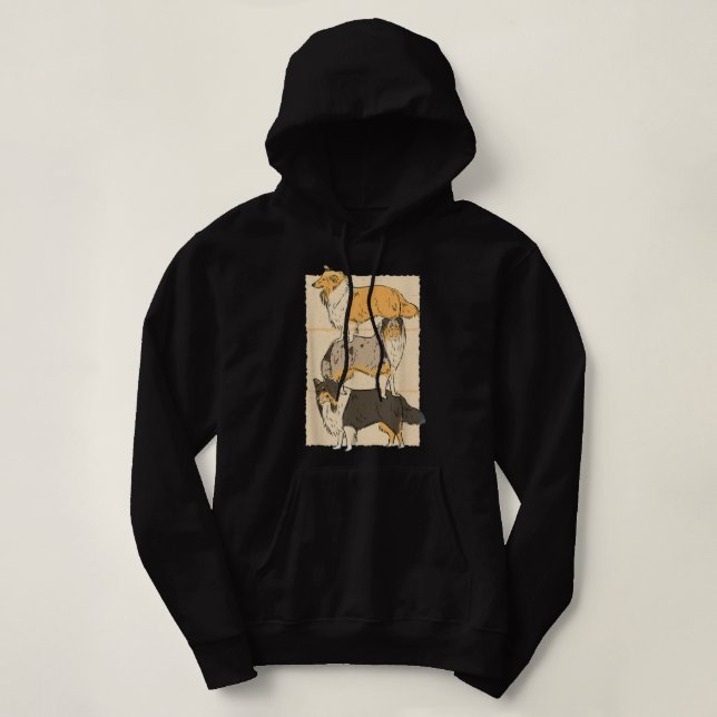 Rough Collie Dogs  Hoodie (Design Front)