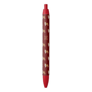 Rough Collie Dogs Pattern Monogrammed Pen