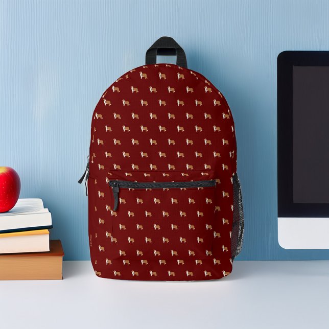 Rough Collie Dogs Pattern Personalized Printed Backpack (Creator Uploaded)