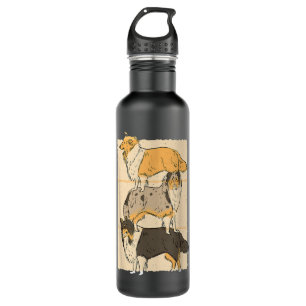 Rough Collie Dogs Stainless Steel Water Bottle