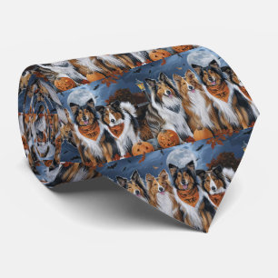 Rough Collie Halloween Spooky Neck Tie