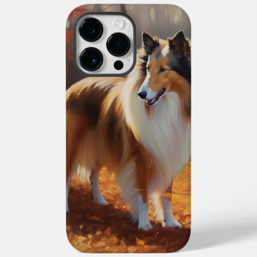 Rough Collie in Autumn Leaves Fall Inspire Case_Mate iPhone 14 Pro Max Case