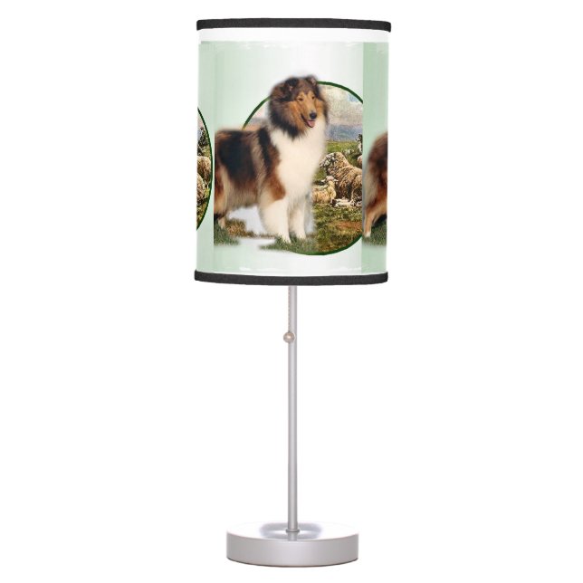 Rough Collie Keeper of the Sheep Table Lamp (Front)