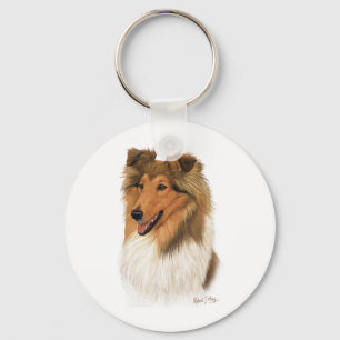 Rough Collie Keychain