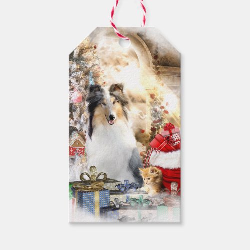 Rough Collie  Kitten ToFrom Var _ Christmas Gift Tags