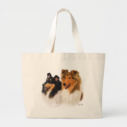 Rough Collie Large Tote Bag