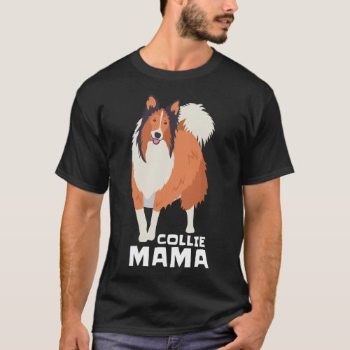 Rough Collie Mama Dog Pet T_Shirt