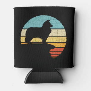 Rough Collie Owner Retro Vintage 60s 70s Dog Lover Can Cooler