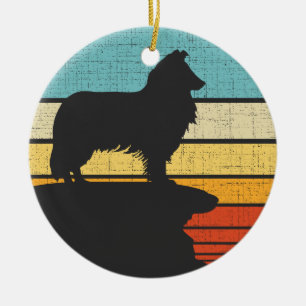 Rough Collie Owner Retro Vintage 60s 70s Dog Lover Ceramic Ornament
