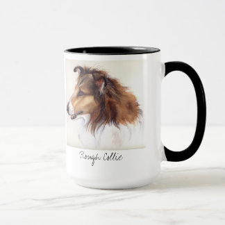 Rough Collie Painted in Watercolour Mug