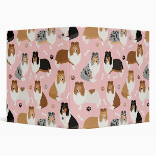 Rough Collie Paws and Bones 3 Ring Binder