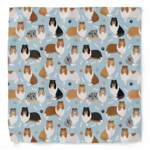Rough Collie Paws and Bones Bandana