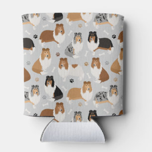 Rough Collie Paws and Bones Can Cooler