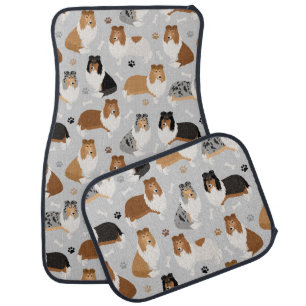 Rough Collie Paws and Bones Car Floor Mat