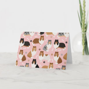 Rough Collie Paws and Bones Card