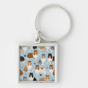 Rough Collie Paws and Bones Keychain