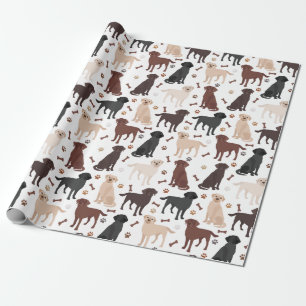 Rough Collie Paws and Bones Wrapping Paper