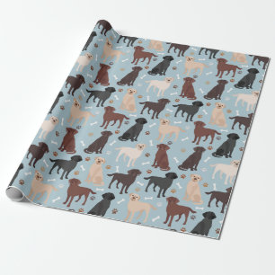 Rough Collie Paws and Bones Wrapping Paper