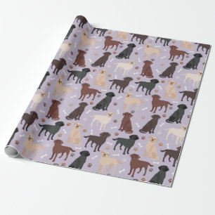 Rough Collie Paws and Bones Wrapping Paper