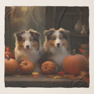 Rough Collie Puppy Autumn Delight Pumpkin Scarf