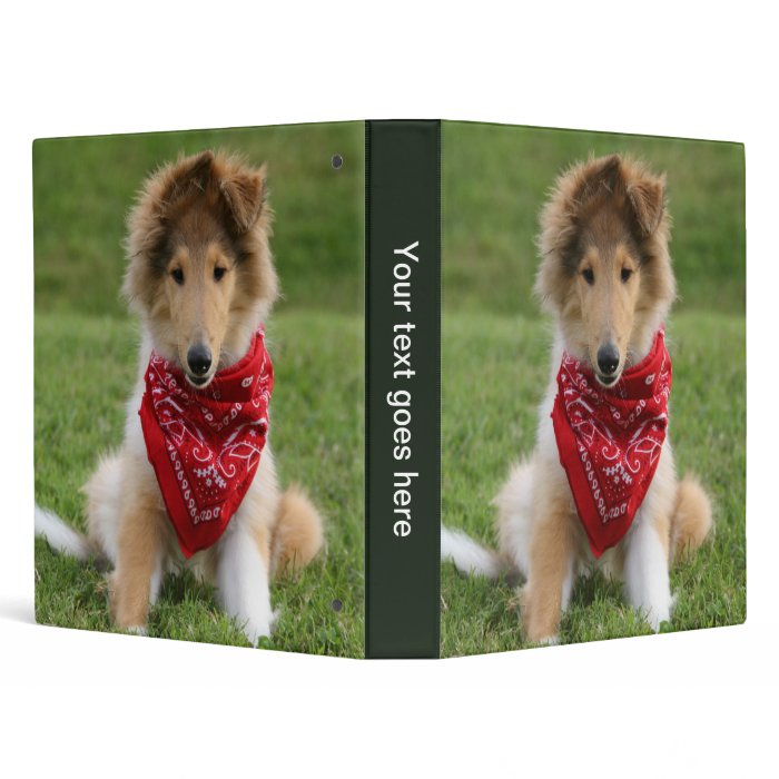 Rough collie puppy dog photo album, binder, folder