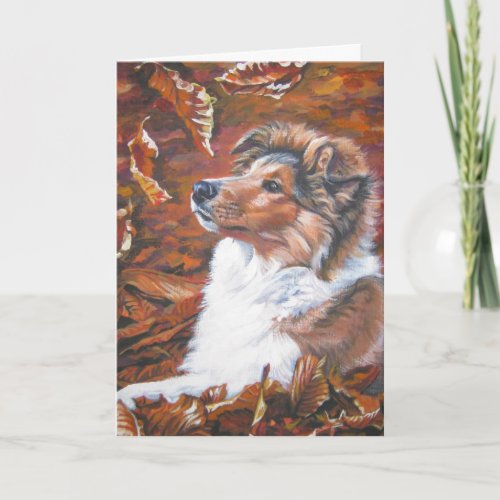 rough collie puppy thanksgiving card