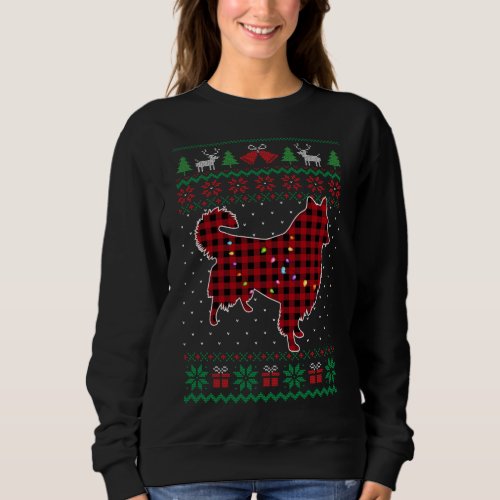 Rough Collie Red Plaid Buffalo Funny Ugly Christma Sweatshirt