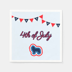 Rough Collie Red White And Blue 4th Of July Napkins