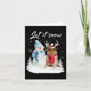 Rough Collie Santa Dog Christmas Snowman Xmas Paja Card