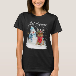 Rough Collie Santa Dog Christmas Snowman Xmas Paja T-Shirt